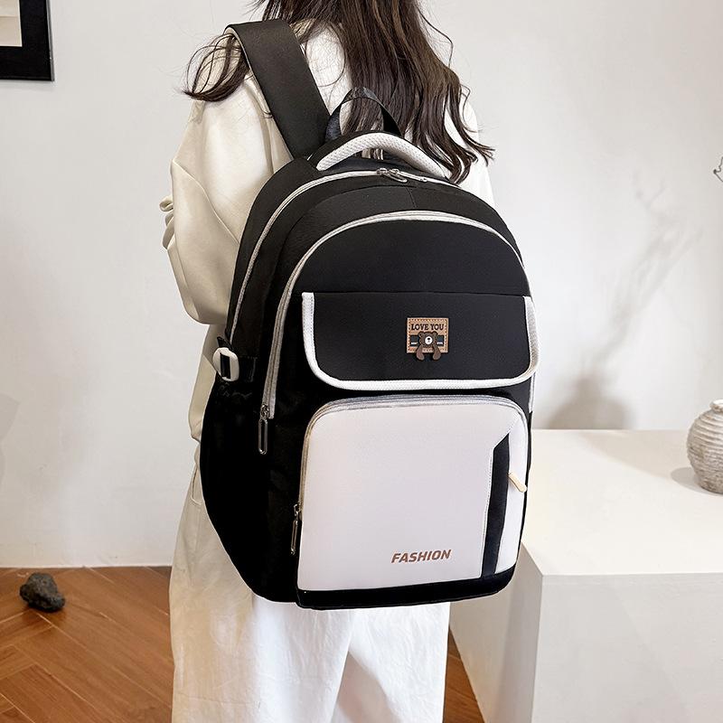 Schoolbag Backpack Women's Large Capacity High School Student School Bag Elementary School Junior High School Campus Korean Edition Tide Leisure