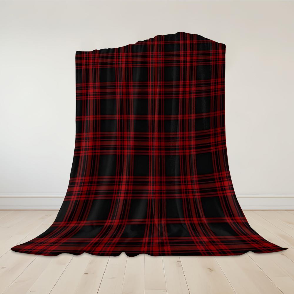 Scharlachrotes Karomuster Flanelldecke Warm Weich Halloween Weihnachten Sofa Warm Gemütlich Dekoratives Dekor Geschenk für Alle Jahreszeiten