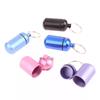 Waterproof Metal Keychain 2.3x5cm Portable Outdoor Medicine Bottle Storage Sealed First-Aid Keychain for Travel And Camping