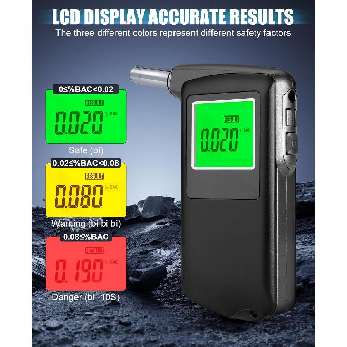 Breathalyzer, Professional-Grade High Accuracy Portable USB Rechargeable Alcohol Tester Breathalyzer with LCD Digital Display for Home Use(10