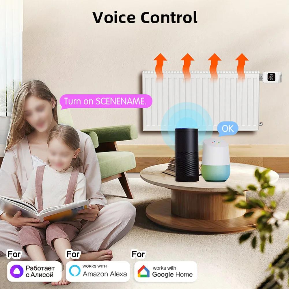 For Tuya Smarts Home ZigBees Radiator Thermostatic Valve, TRV Remote Temperature Controller, Supports Alexas For Google Home