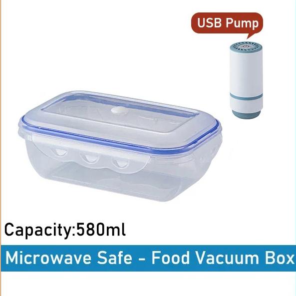 Vakuum Lebensmittelaufbewahrungsbox Transparenter Aufbewahrungsbehälter Kühlschrank-Organizer Mikrowellengeeignet Frischhalte-Versiegelungsbox Lebensmittelspender