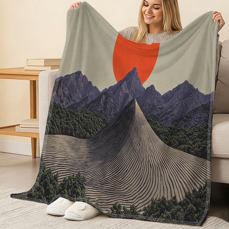 Lightweight Flannel Throw Blanket, Nature Scenic Series, Soft Warm Cozy, Perfect for Home, Outdoor Picnics, Halloween & Christmas
