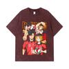 275 GSM Washed T-shirts 100% Cotton Haikyu V6 Print Unisex Heavy Cotton T Shirt
