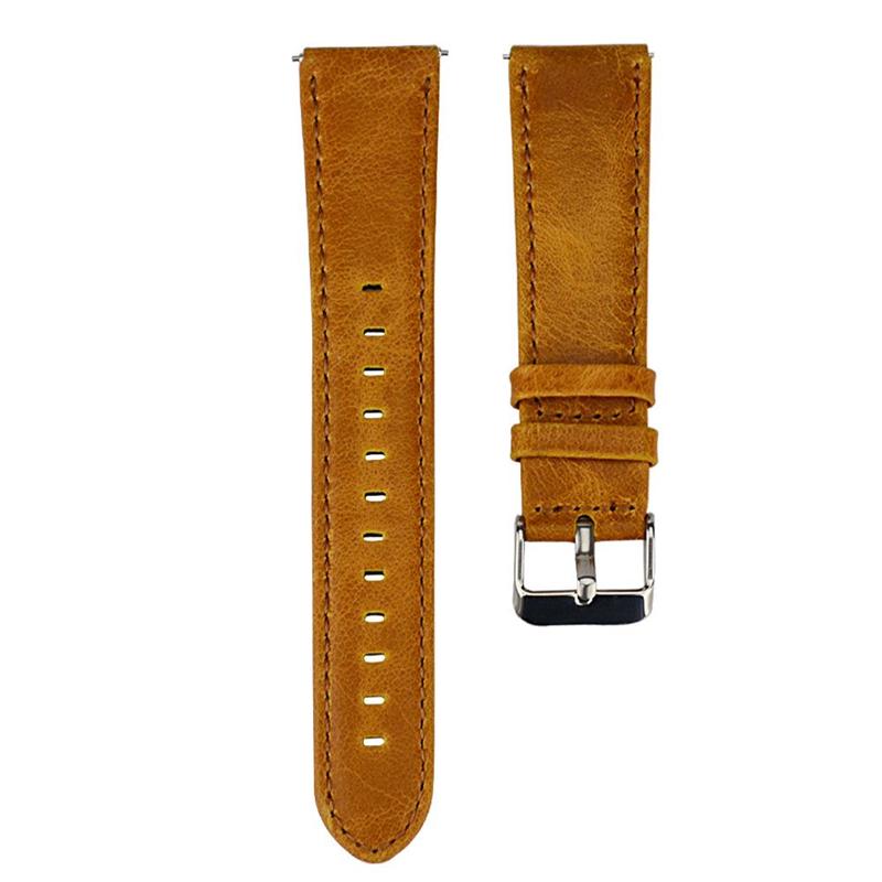 20mm Crazy Horse Genuine Leather Watch Band for Samsung Galaxy Watch4 Classic 46mm 42mm/Watch4 44mm 40mm/Huawei Watch 2