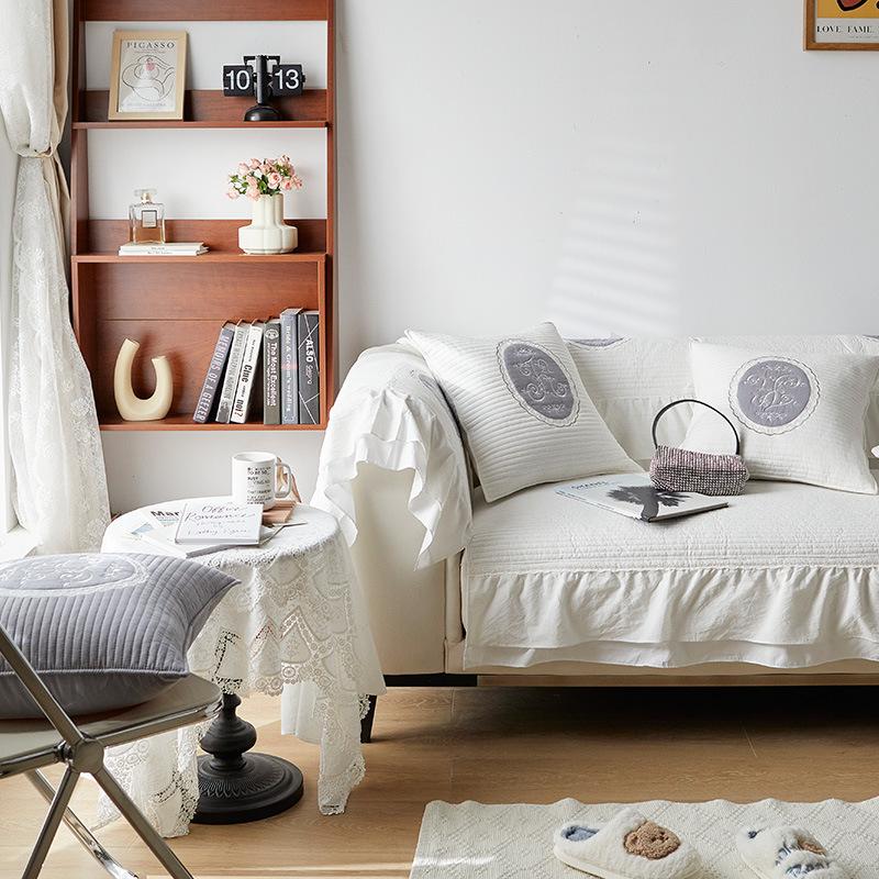 

Нескользящая диванная подушка из хлопкового промытого дерева с краями ушей, универсальный нескользящий чехол для четырех сезонов, новинка 70X70