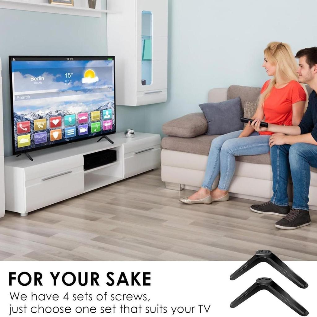 2pcs home Universal TV Large Stand Easy to Install TV Replacement Legs Anti-slip rubber pad and anti-falling nut for Most TVs