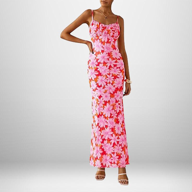 Jaro Nové Dámské Oblečení Elegantní Bederní Sexy Šaty na Ramínka s Potiskem