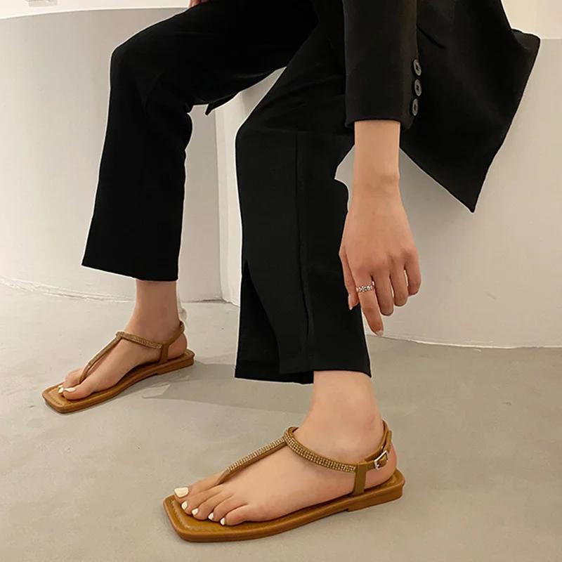 модные женские сандалии летние повседневные пляжные сандалии женские блестящие туфли — фото 6