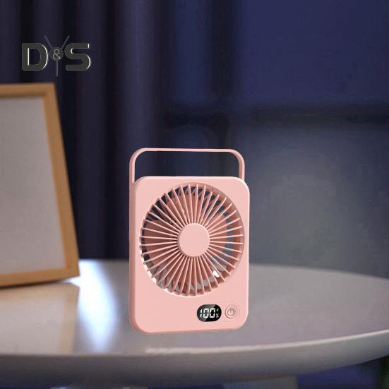 Portable Desk Fan Rechargeable 1200mAh Battery Operated Standing Fan with Digital Display Ultra-Quiet Foldable Desktop Fan 5 Speeds Adjustable
