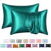 Zeby Luxury Silky Pillowcase Soft Comfortable Smooth Satin Pillow Cases High End Solid King Pillow Cover Home Queen Pillowcases