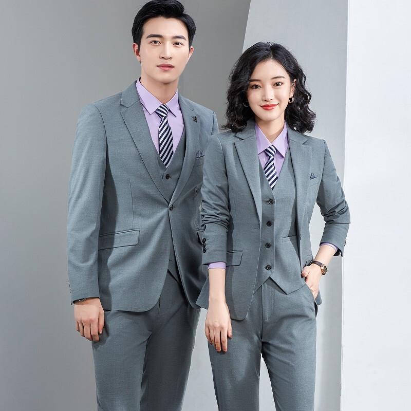 Unisex Single-Button Slim Fit Professional Suit Set