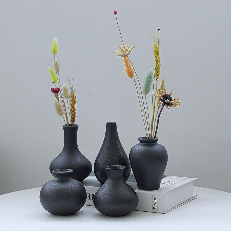 Five-piece black and white vase ornament ins Nordic style ornament living room flower arrangement light luxury