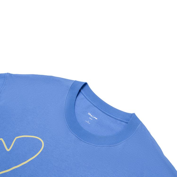 Li Ning X Disney Collaboration Printed Round Neck Pullover Casual Sports Short Sleeve T-Shirt Men T-Shirt Rainbow-Blue ATSU157-6