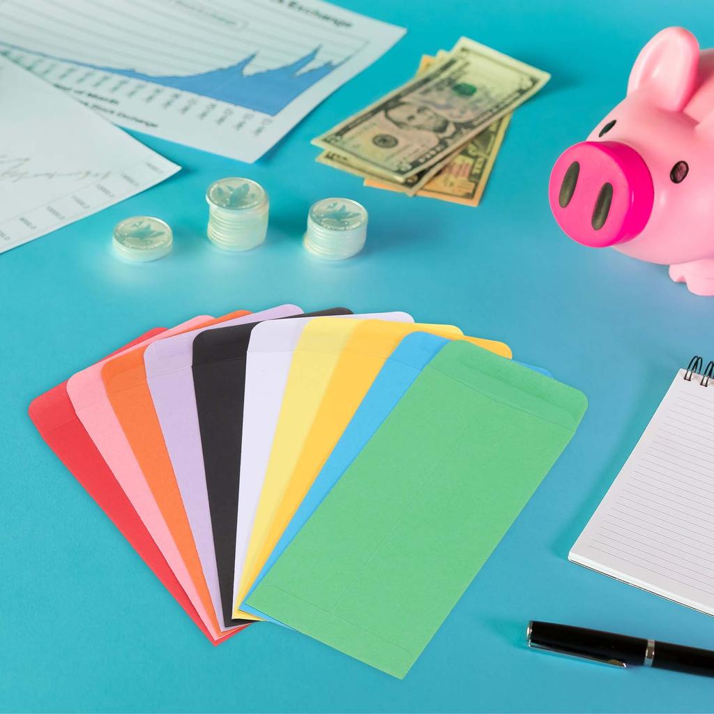 200Pcs 16.5x8.89cm Money Envelope Cash Envelopes Money Holder Bags Budgeting Saving Challenge Letter for Gift Checks Ticket Card