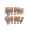 Wearable Handmade Magic Mirror French Flashing Diamond Blush Nail Art Removable Fake Nail Plate