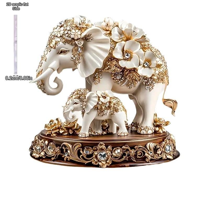 2D Flat Acrylic Elephant Decoration, Suitable for Indoor and Outdoor Decoration - No Batteries/electricity Required, Perfe
