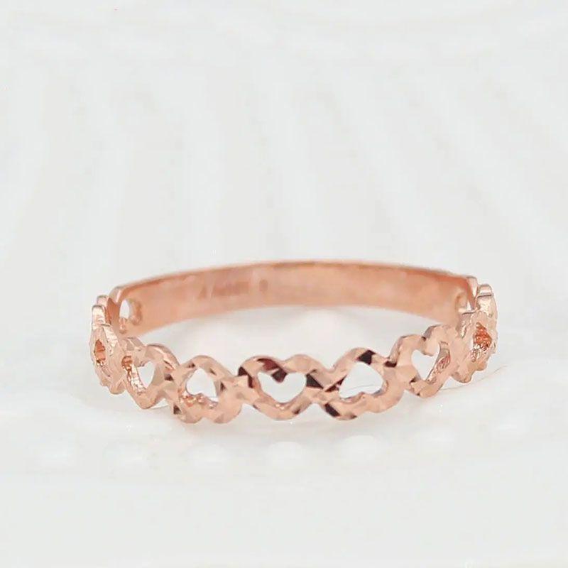 Фиолетовое Золотое Покрытие Розовое Золото Кольцо Любовь Полое Простое Модное Личность Характер Ветер Цвет Золото Живое Кольцо