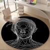 1pc Face Profile Office Round Area Rug, Indoor Mat Suitable ForOffice, Under Office Chairs Bedroom Living Room Home Decor, Room Deco 051