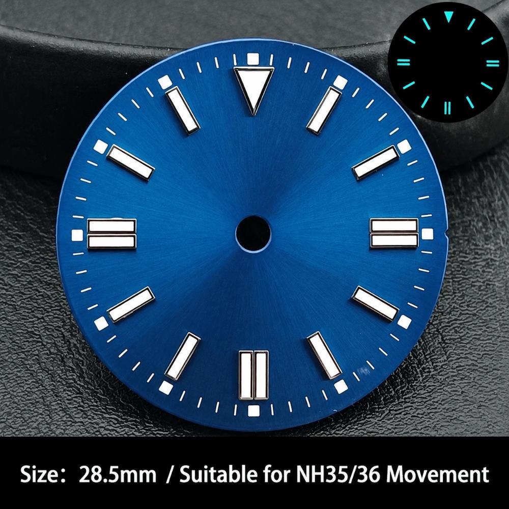 28.5MM Dial Size Green Luminous Dial Colorful Watch Movement Dial for NH35 8215 2836 Watch