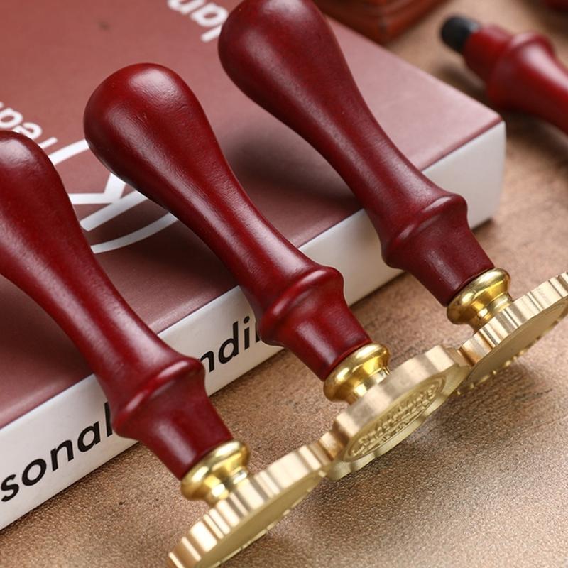 Drewniany uchwyt do stempla z pieczęcią woskową, prosty w montażu, do stempla do pieczętowania woskiem