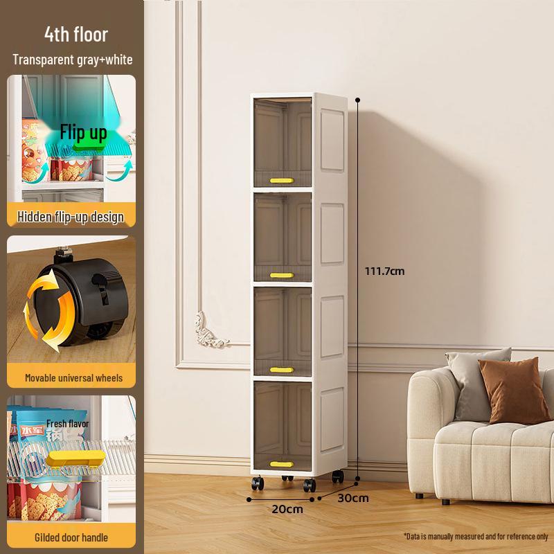 Ultra-Narrow Storage Shelf: Multi-Layer Kitchen, Bathroom Side & Toilet Organizer Cabinet