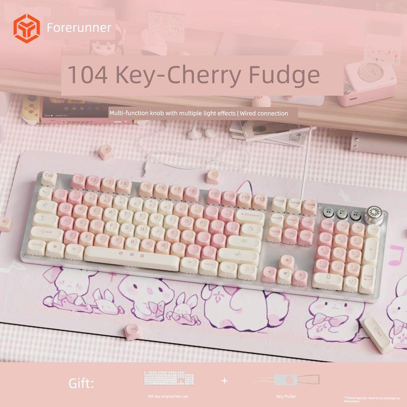 

Autumn Dog Repair 108 Mechanical Keyboard Cute Key Cap 87 Customized Pbt68 Single Key Cap Engraved Cherry Fudge-[single key cap-no keyboard]]