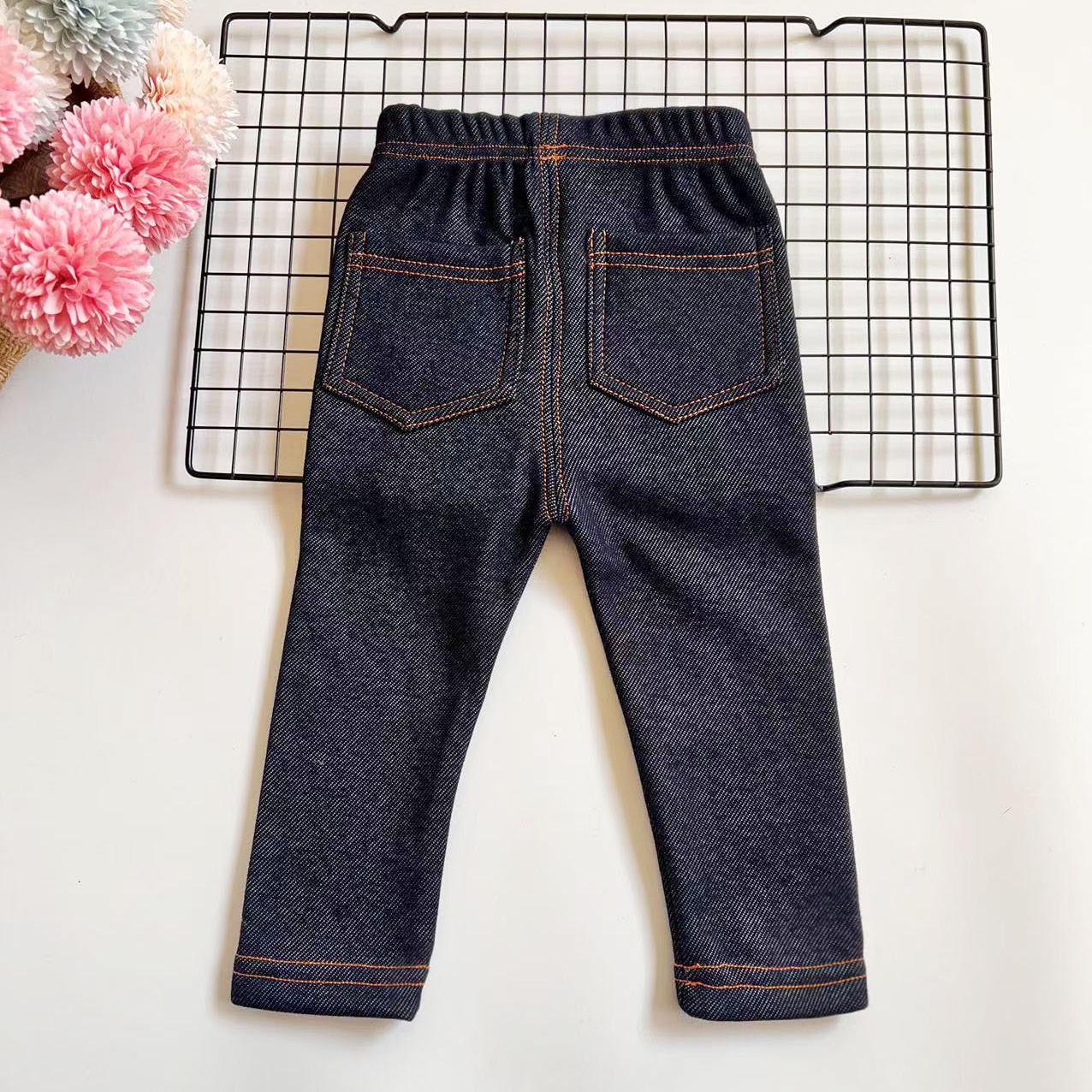 

Winter Children s Jeans Boys and Girls Thin Velvet Elastic Infant Elastic Denim Pants 130cm