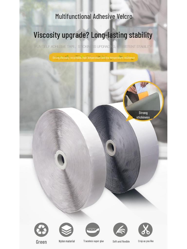 Yang Black & White Velcro, 7 Widths Available, Strong Adhesive, Tear & Temperature Resistant, No Marks.