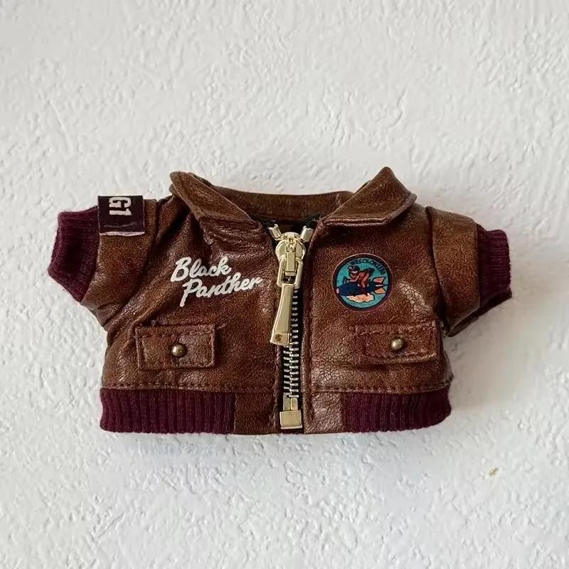 Retro motorcycle wind doll coat pants children's hats headphones glasses 15-17cm rag plush blind box doll dress up accessories
