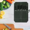 Waxed Canvas Knife Bag 7 Pocket Professional Foldable Chef Knife Roll Bag for Camping Barbecue Green