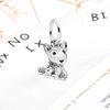 DIY Sparkling Paw Print Charm Beads for Pet Cat Dog Bracelets Jewelry Gifts Accessories