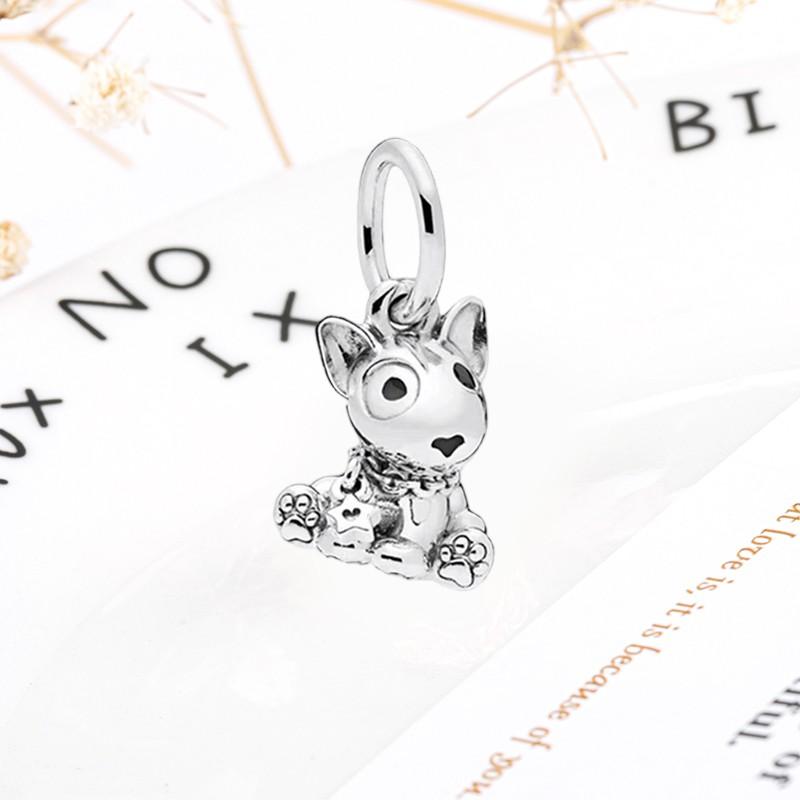 DIY Sparkling Paw Print Charm Beads for Pet Cat Dog Bracelets Jewelry Gifts Accessories