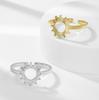 Titanium Steel Open Sun Design Hollow Ring Unisex Adjustable Finger Jewelry