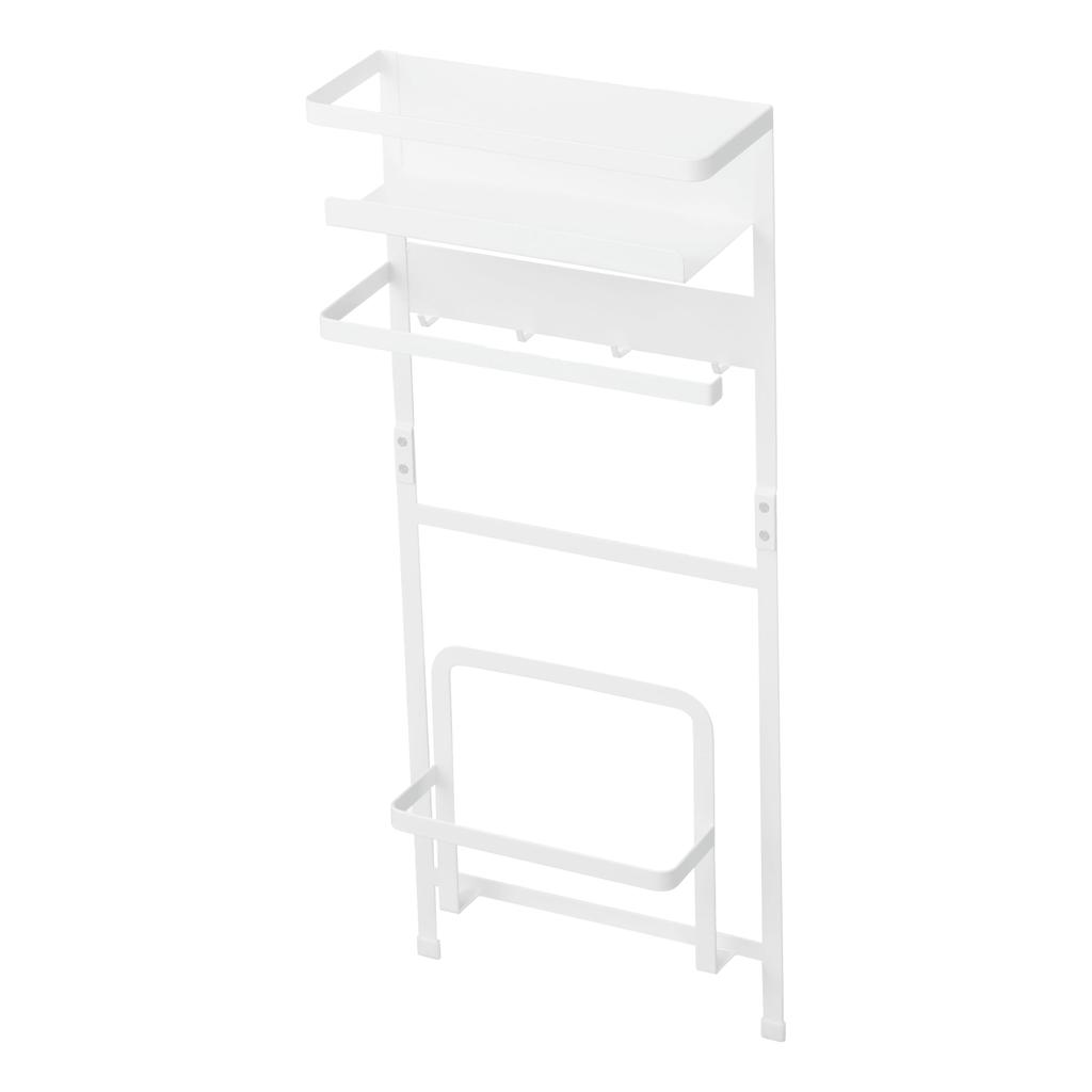 Yamazaki Washing Machine Side Magnetic Storage W28 x D11 x Plate Laundry Laundry 3309 (Yamazaki Industries) Rack, White, Approx. H67cm, Design, Rack,