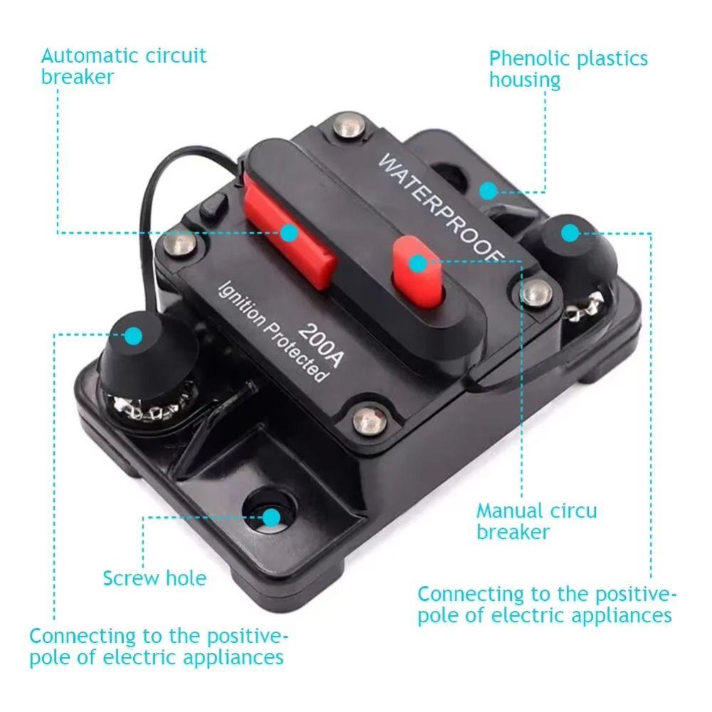 Waterproof Fuse Reset Device Stable Performance Manual Reset Circuit Breaker Circuit Breaker  Boat