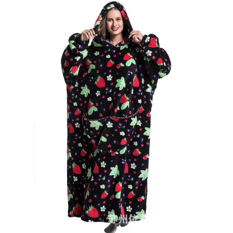 2023 Hooded Oversized Flannel Blanket Clothing for Men & Women – Extended Length for Warmth