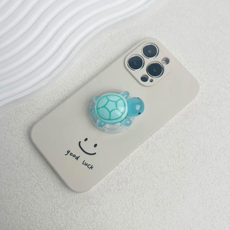 Korean Cute Luminous Turtle Phone Holder Griptok Finger Ring Support For iPhone Samsung Cases Grip Tok Socket Bracket Girl Gift 5