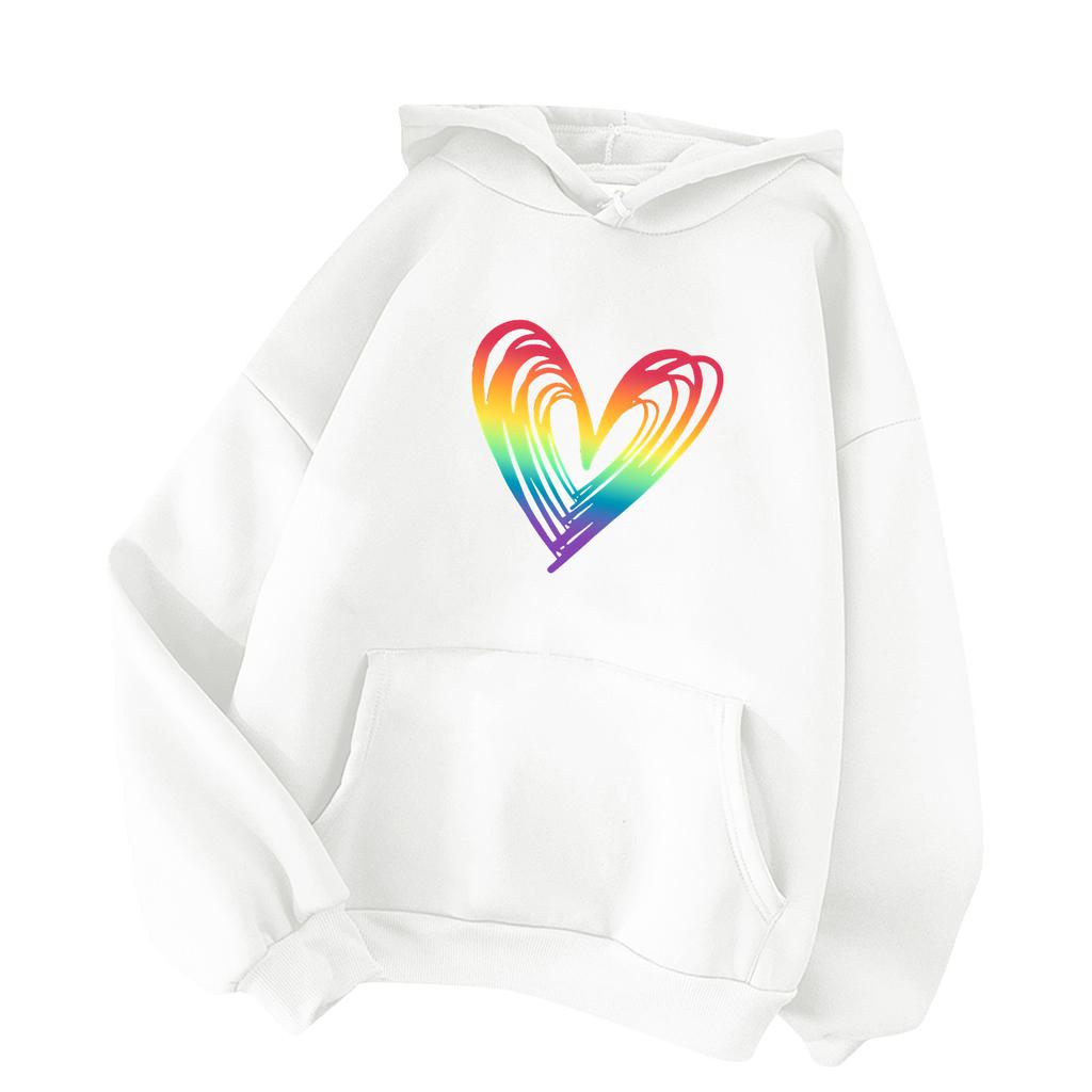 Dámská módní ležérní mikina s kapucí, pulovr s dlouhým rukávem