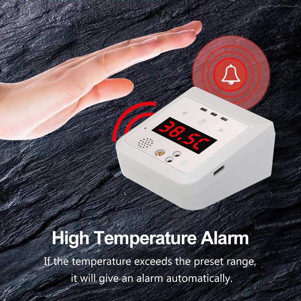 2-in-1 Automatic Digital Thermometer Non-Contact Infrared Temperature Measurement + Time Display