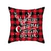 Talos Deer Tree Plaid Print Home Sofa Wurfkissenbezug Kissenbezug Weihnachtsdekoration