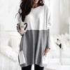 Elegant Women's Jumper Mini Dress Blouse In Vibrant Colors With Two Pockets