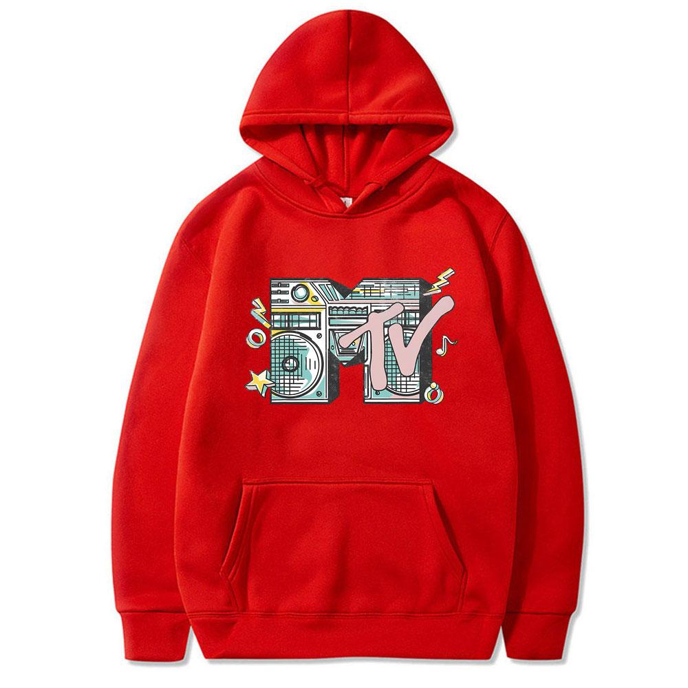 Limited MTV Music Television I Want My Boombox Graphic Hoodie Men Women Casual Vintage Oversized Pullover Men's Cotton Hoodies