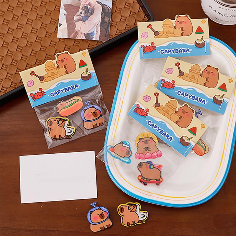 3Pcs Cute Cartoon Capybara Brooch Set  Lovely Animals Badge Clothes Bag Jewelry Pin Badges Decoration Jewelry Accessories