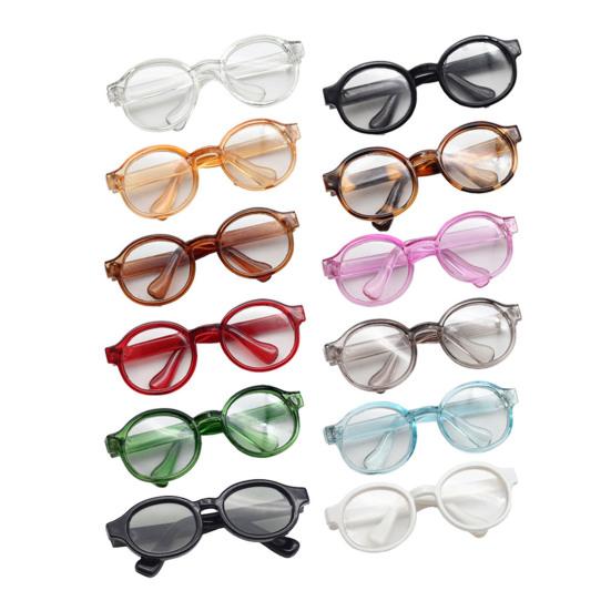 Dekoracyjne okulary dla lalek Śliczne przezroczyste okulary z tworzywa PETG dla lalek Akcesoria do modnej odzieży dla figurek BJD/Anime