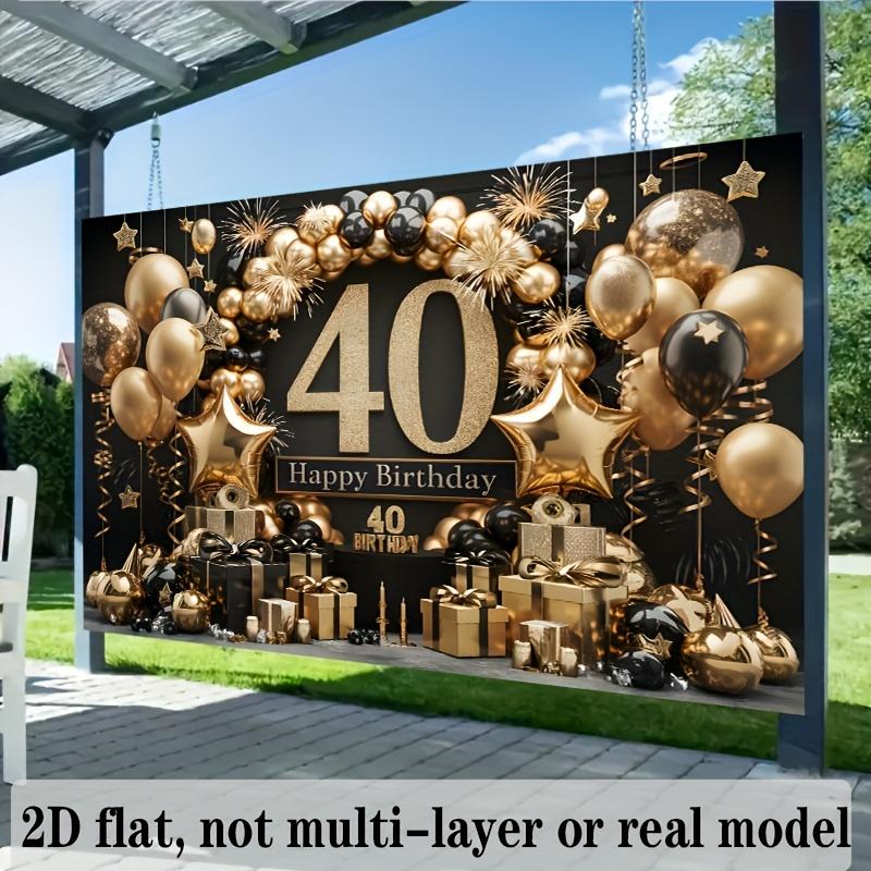 2D planar banners background decoration photos for 40th birthday party props polyester fiber banner decorations