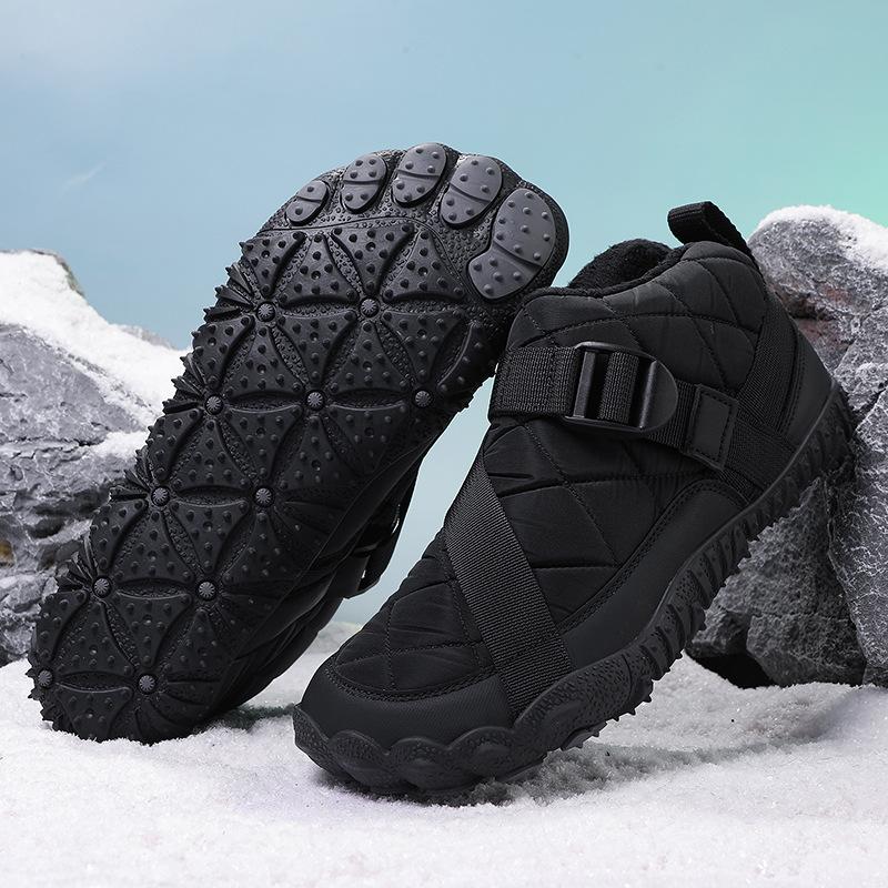 Non-slip snow boots men's winter thick-soled piled thickened warm cotton shoes new short Northeast cotton boots
