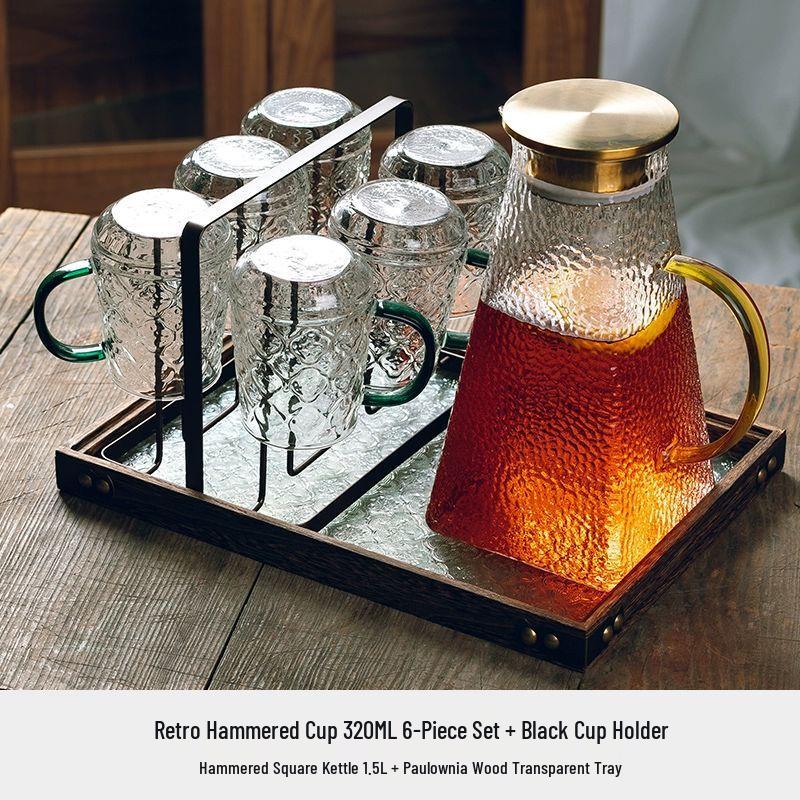 TXRMDX Retro Begonia Flower Glassware Set