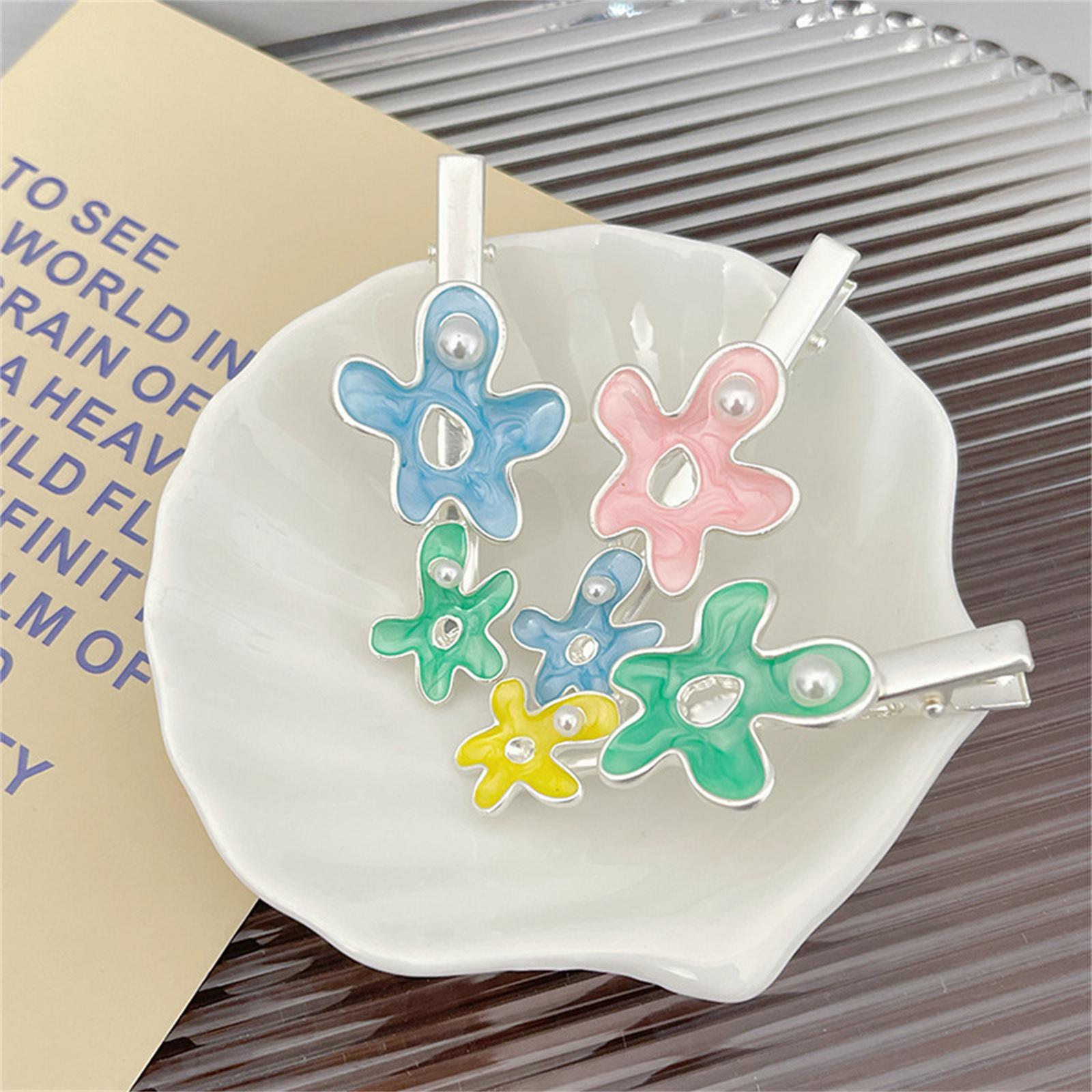 

Женщины Девушки Заколка для волос Y2K Симпатичный боковой зажим Металлический утконос Цветок / Волны Декоративная заколка для густых волос Тонкие волосы