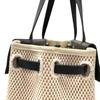 Used Hermes Herbag Cabas PM Tote Bag Canvas Beige Black Authentic 1190